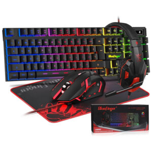 BlueFinger RGB Gaming Keyboard and Backlit Mouse and Headset Combo