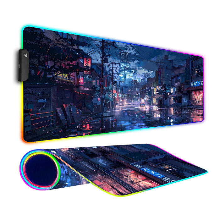 Armanza RGB Gaming Large Mousepad - Japanese Streets