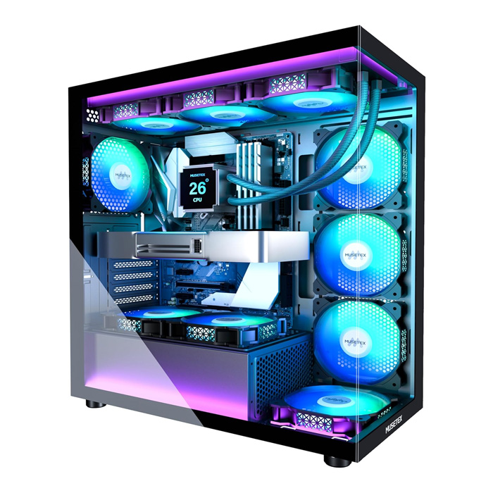 MUSETEX ATX PC Case 7 PWM ARGB