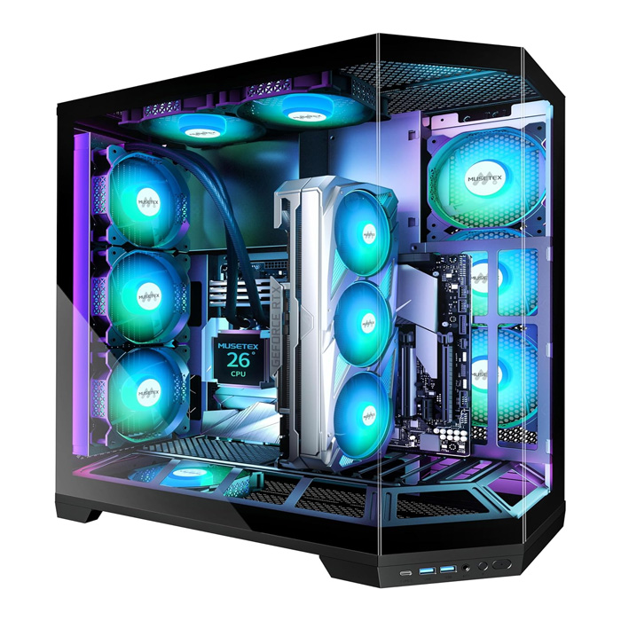 MUSETEX PC Case - Mid-Tower (270° Full View)